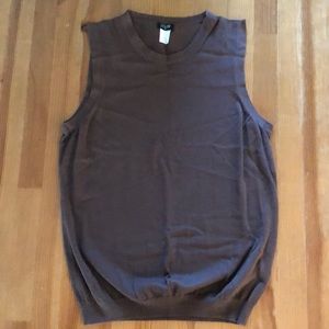 Brown crew neck 100% cotton sweater vest
